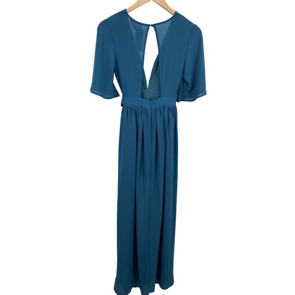 L'Atiste by Amy Romper Womens Small Maxi Dress Combo Teal Bon Voyage NEW - Picture 3 of 11